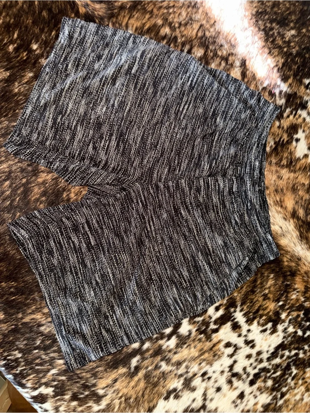 Men's Black & Gray Knit Shorts